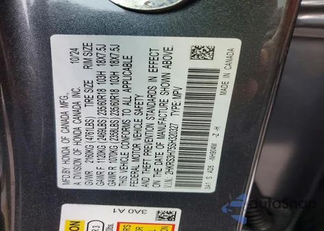2025 Honda Cr-V Exl from USA, damaged, VIN 2HKRS3H75SH320327